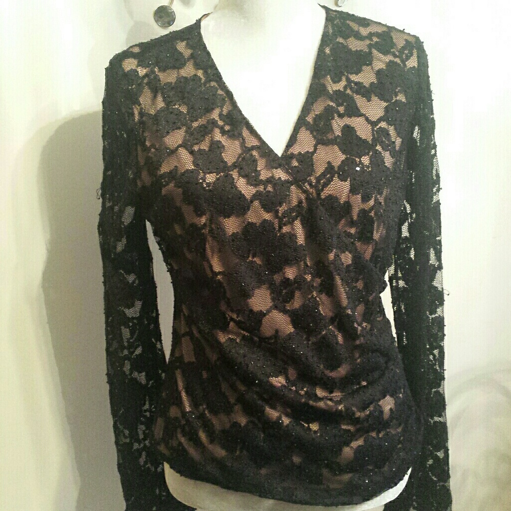 JS Boutique V-Neck Cross Over Blouse - Picture 1 of 7